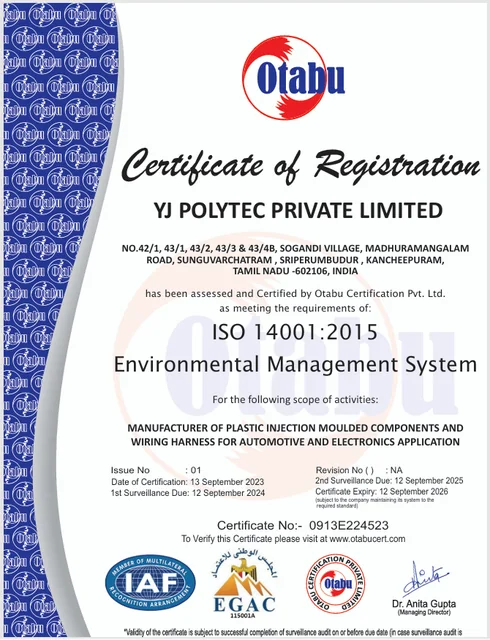ISO 14001:2015 certificate