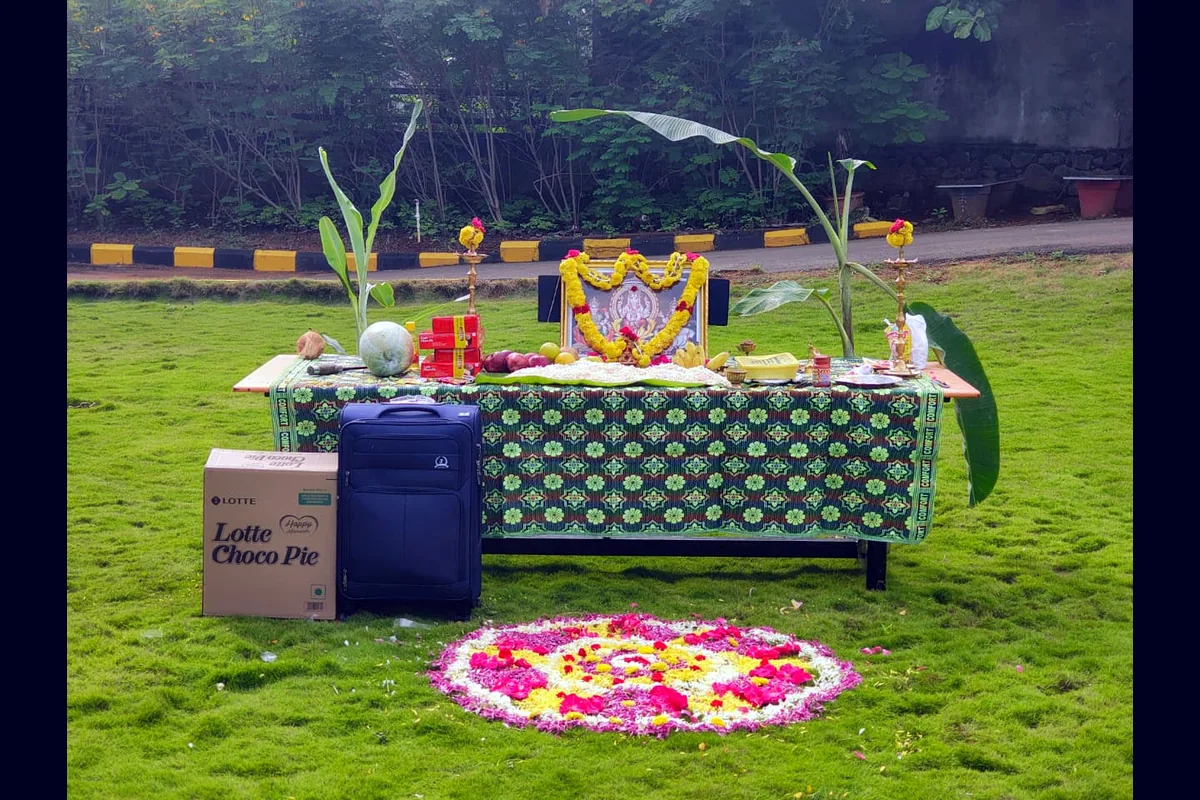 Puja arrangements at the Wire Harness plant launch